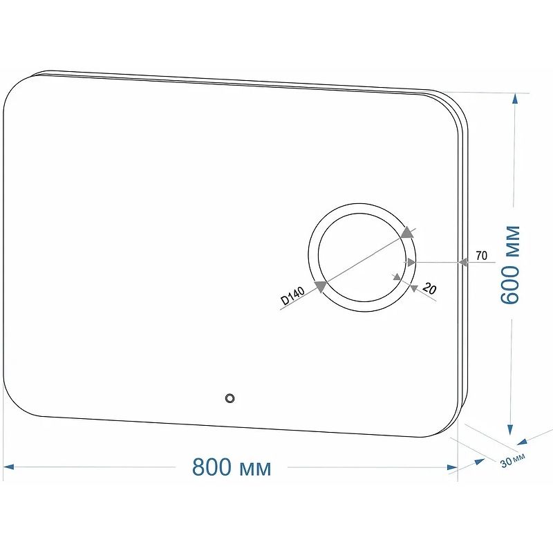 Приобрести continent зеркало с подсветкой elegant 80х60 см, сенсорный включатель, белое