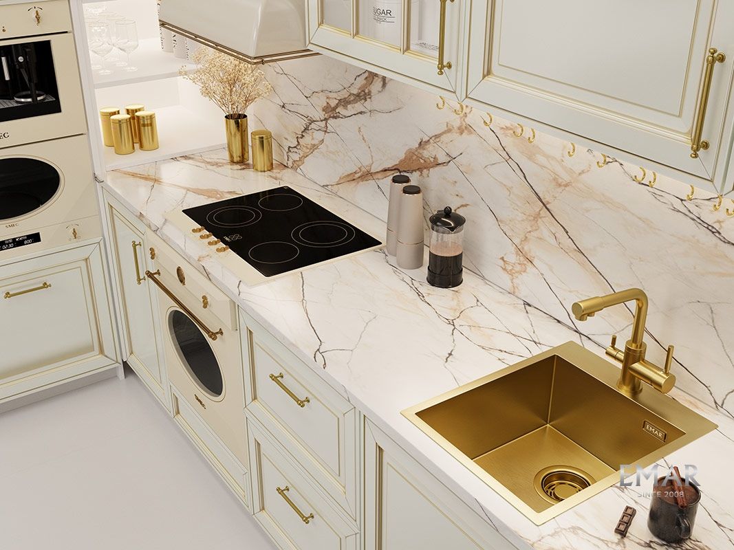 Приобрести emar кухонная мойка 41х51 см, золото emb-128a pvd emb-128a pvd nano golden