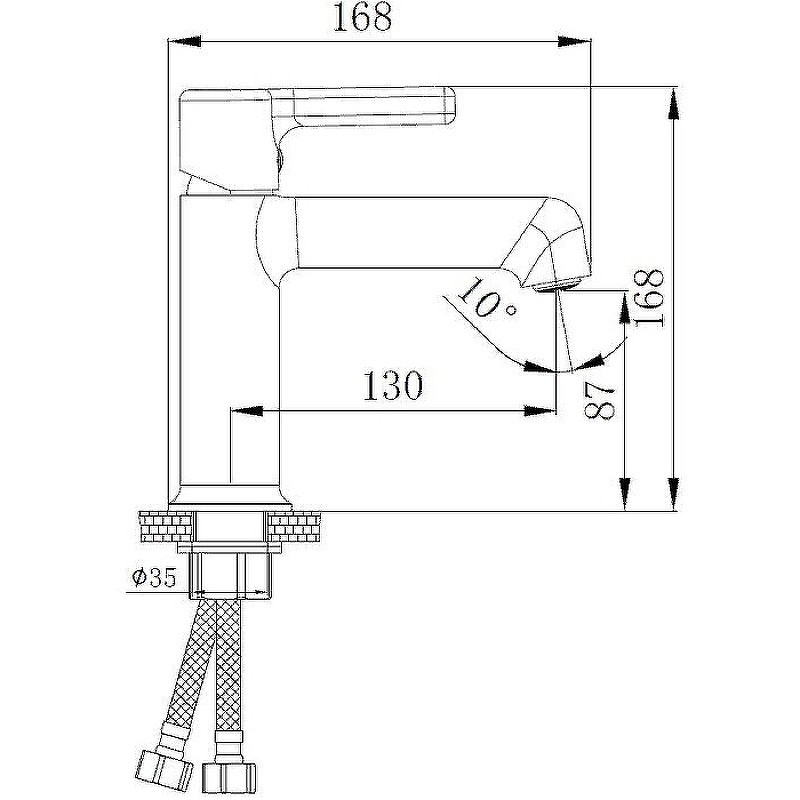 Приобрести haiba смеситель для раковины 168мм, черный матовый hb-10814-7