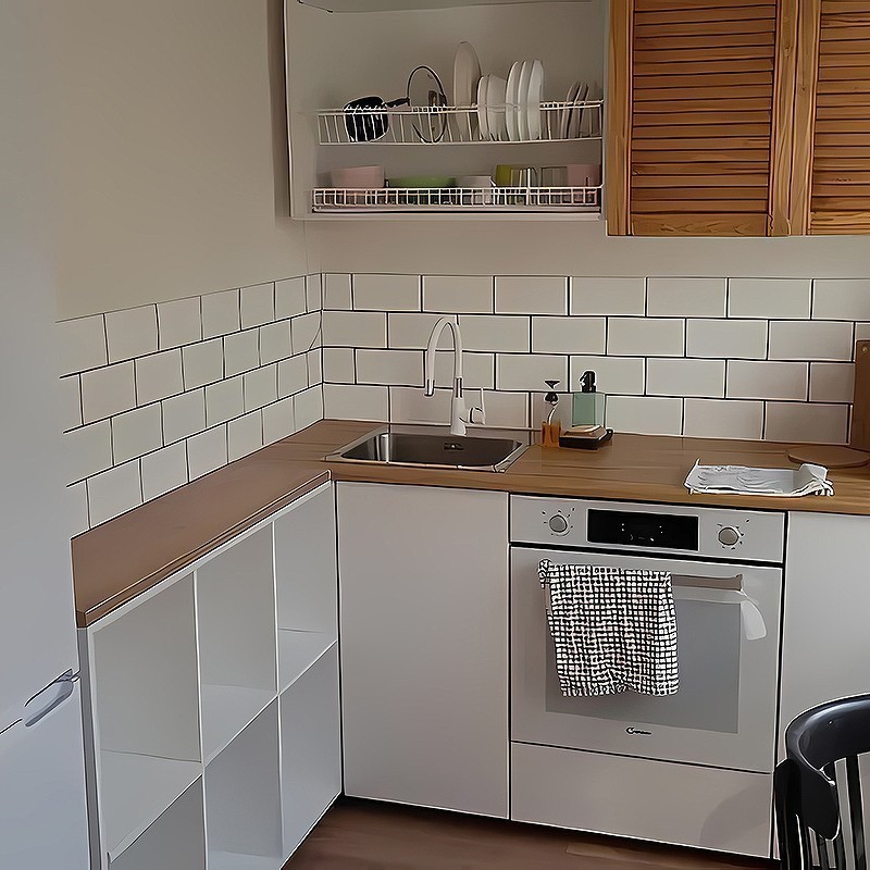 Приобрести haiba смеситель для кухни 396 мм, гибкий излив, белый\хром hb-70113-8