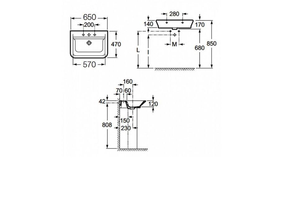 Приобрести раковина подвесная roca gap 65 см 7.3274.7.300.0