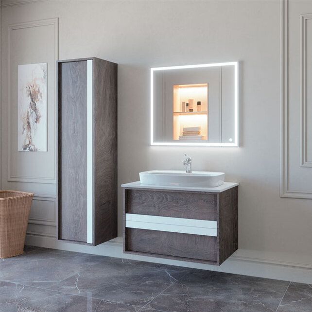 Приобрести caprigo тумба с раковиной baltic 80 см, дуб рошелье bal80 6