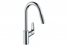 31815000 Focus Смеситель для кухни 240, однорычажный, с выдвижным душем, ½´