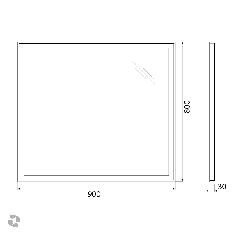 Приобрести belbagno зеркало 90х80 см spc-grt-900-800-led-btn