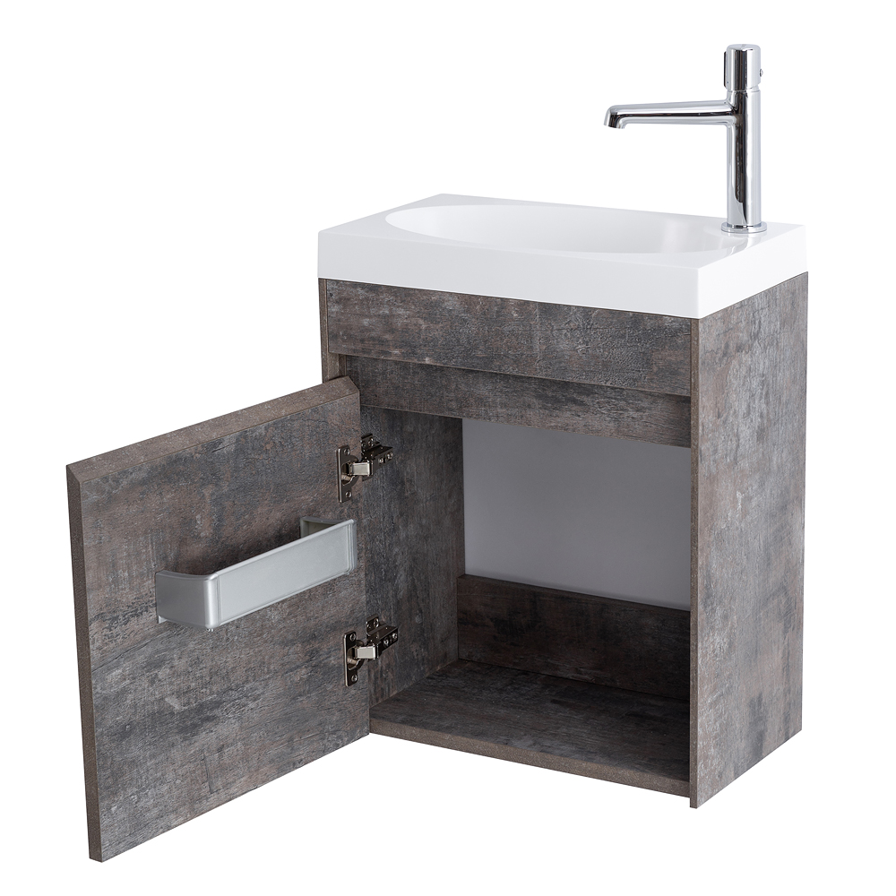 Приобрести belbagno тумба с раковиной pietra mini 46 см, подвесная с дверью 46-l stone, белая раковина