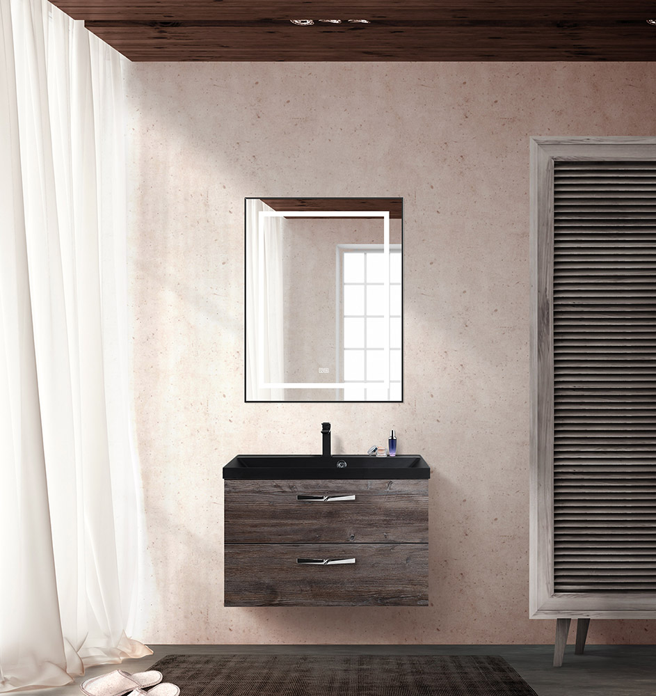 Приобрести belbagno тумба с раковиной aurora 80 см, подвесная pino pasadena, чёрная раковина