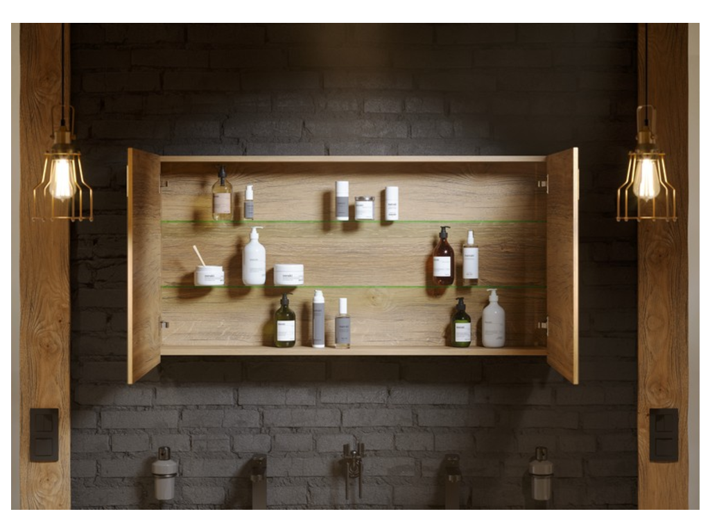 Приобрести зеркало-шкаф aqwella mobi 120см дуб балтийский mob0412;mob0717db