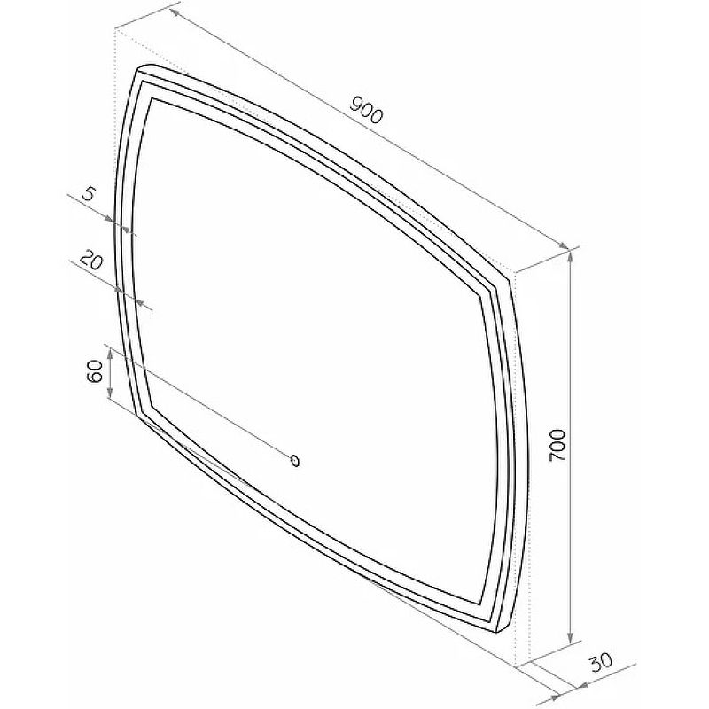 Приобрести continent зеркало с подсветкой dream 90х70 см, сенсорный включатель, белое