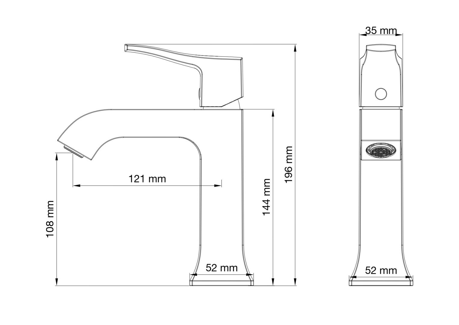 Приобрести смеситель для раковины wonzon & woghand flex, хром (ww-88018072-cr)