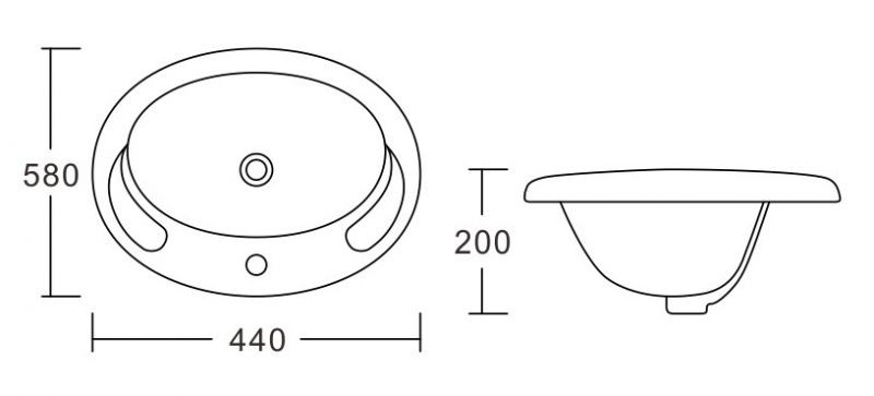 Приобрести раковина ceramalux 58 см 3172