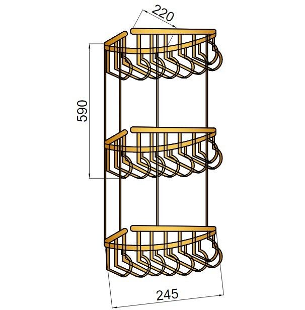 Приобрести boheme угловая полка brillante, тройная, хром 10454