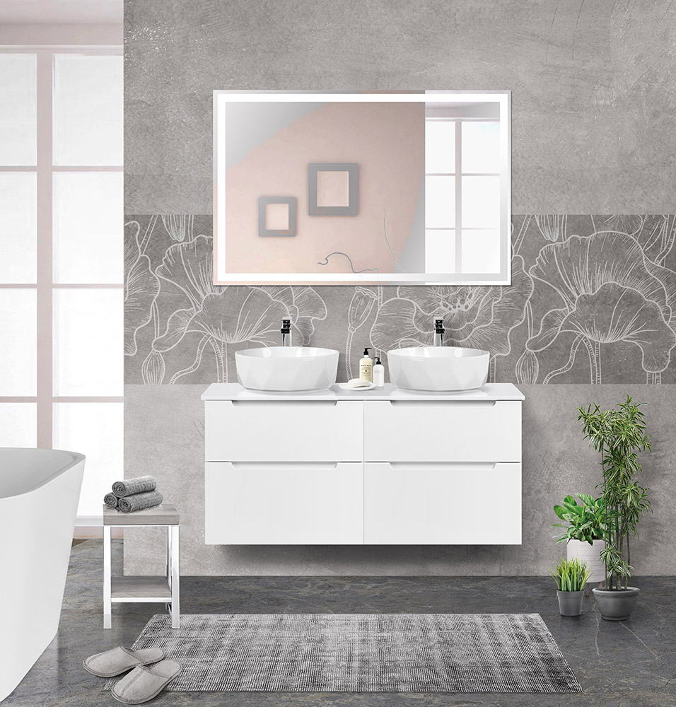 Приобрести belbagno тумба со столешницей etna-h60 120 см, подвесная bianco lucido