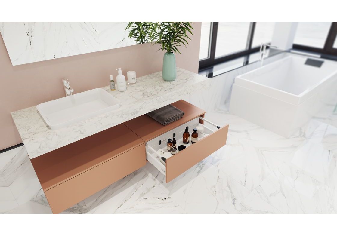 Приобрести тумба подвесная со столешницей velvex unit 160 см, белый мрамор