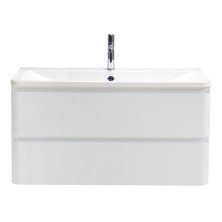 BelBagno Тумба с раковиной ALBANO 100 см, подвесная Bianco Lucido, белая раковина