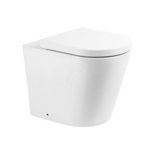 BelBagno Унитаз безободковый приставной FLAY-Rс сиденьем дюропласт, микролифт, белый BB1003CBR/BB865SC