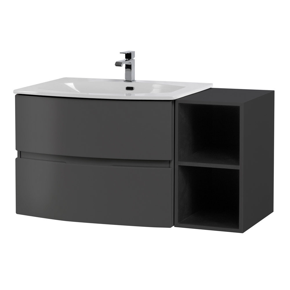 Приобрести cezares тумба подвесная с раковиной elettra 104 см grafite, литьевой мрамор, графит 55522