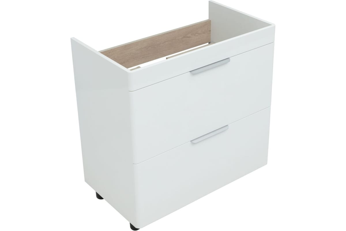 Приобрести aquanet тумба с раковиной ирис new 81 см, белая глянец (2 ящика, ножки)
