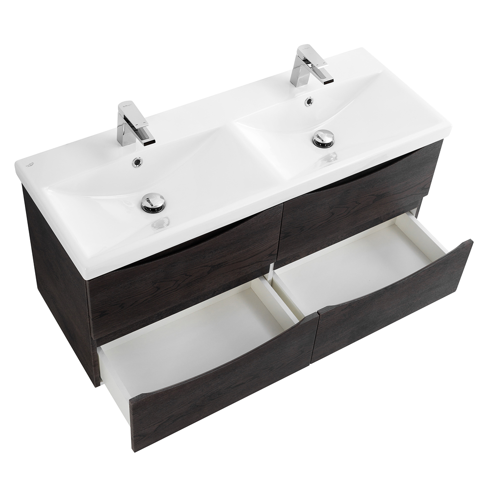 Приобрести belbagno тумба с раковиной marino-cer 120 см, подвесная с ящиками rovere nature grigio, белая раковина