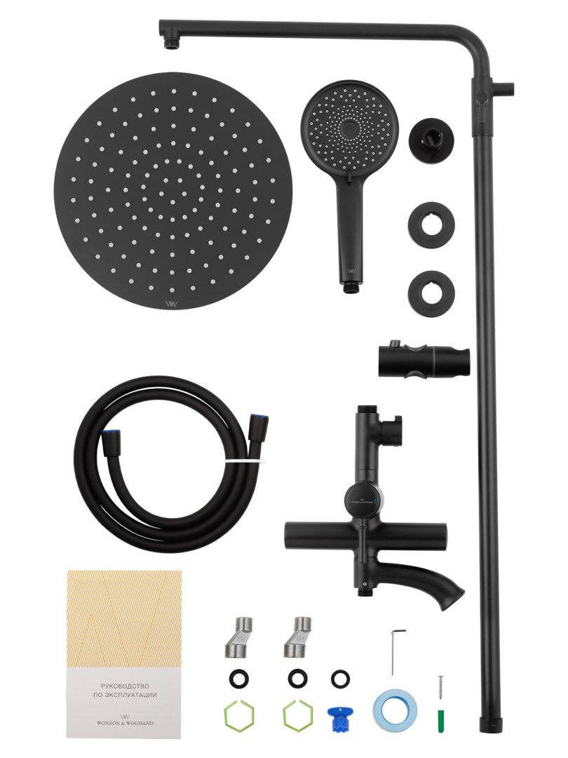Приобрести душевая система wonzon & woghand tor, черный матовый (ww-88047073-mb)