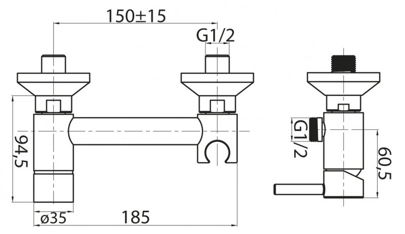 Приобрести cezares смеситель для душа и гигиенического душа со штуцером с держателем czr-da3-01