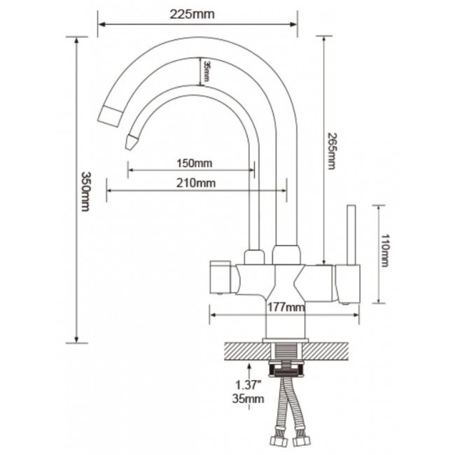 Приобрести gappo смеситель для кухни g4398-10 с подключением к фильтру, сатин 92445