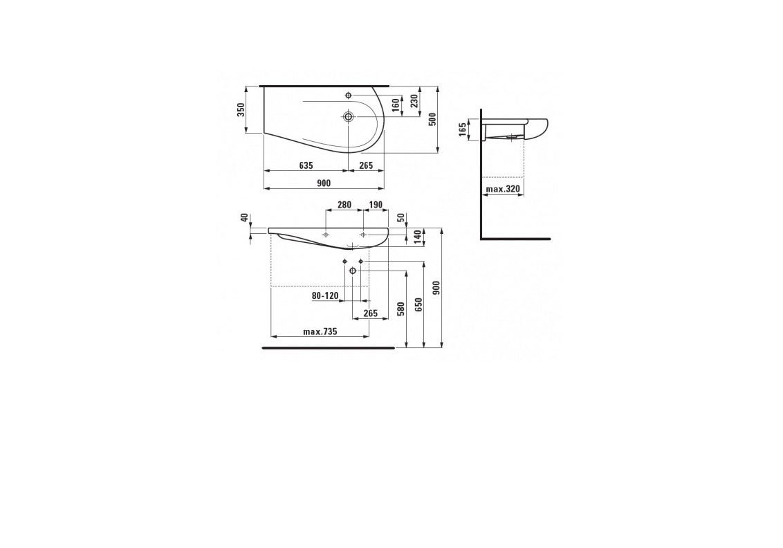 Приобрести раковина столешница laufen ilbagnoalessi one 90 см 8.1497.6.400.104.1