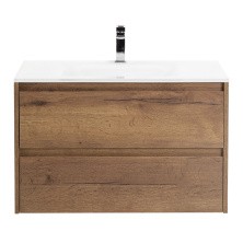 BelBagno Тумба с раковиной KRAFT 90 см, подвесная Rovere Tabacco, стеклянная раковина