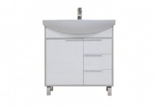 Тумба напольная с раковиной Акватон Рико 80 см 1A215401RIB90, 1WH207783, белый/ясень