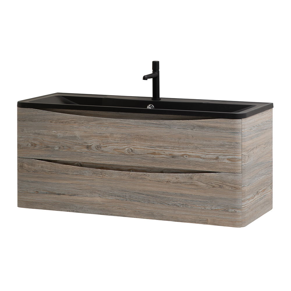 Приобрести belbagno тумба с раковиной acqua 120 см, подвесная pino scania, чёрная раковина
