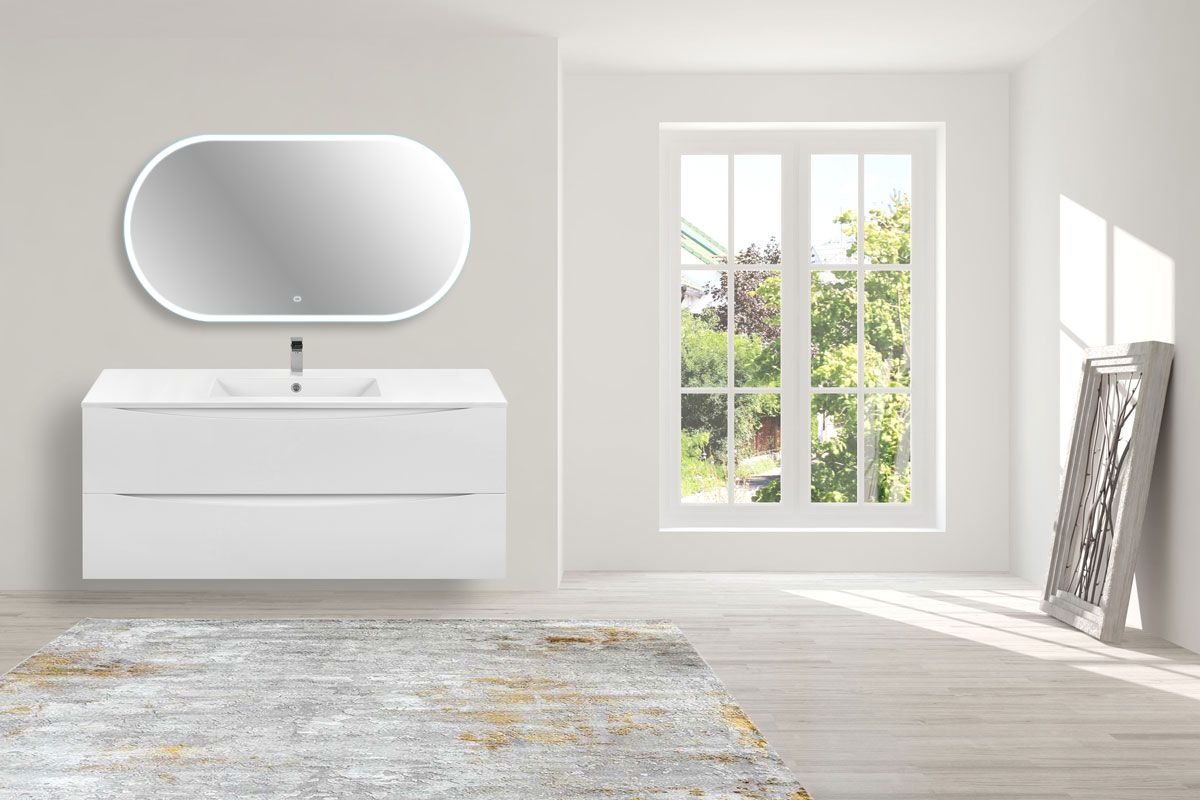 Приобрести vincea тумба подвесная mia 120 см, белая с белой раковиной vmc-2mc120gw;vbs-13120