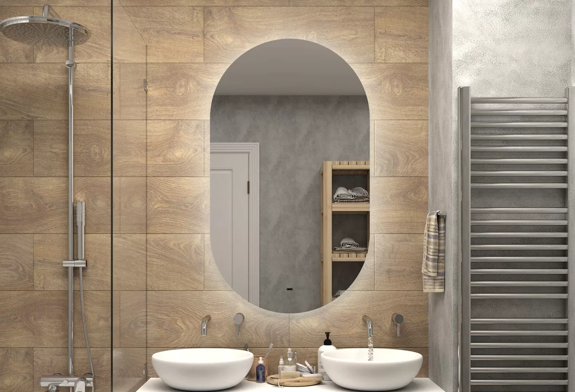 Приобрести continent зеркало с подсветкой fleur 70х120 см, белое