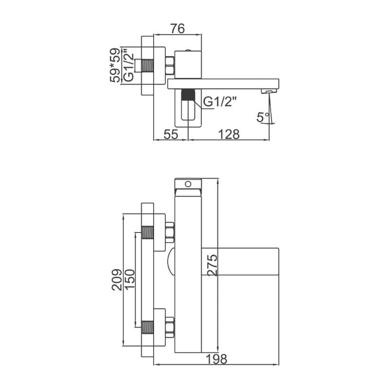 Приобрести gerhans смеситель для ванны к27, хром k13027