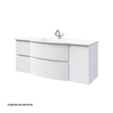 Caprigo Тумба с раковиной INTEGRA 130 см, левая, белая, эмаль