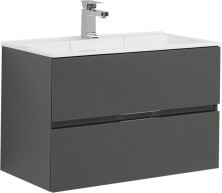 Aquanet Тумба с раковиной Алвита 80 см, серый антрацит