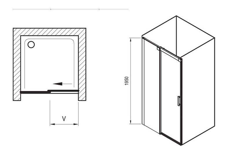 Приобрести дверь душевая ravak matrix msd2 110 см 0wld0c00z1 l алюминий/прозрачное