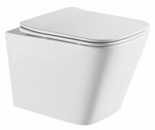 Azario Унитаз подвесной Teramo, безободковый с тонкой крышкой микролифт, антивсплеск AZ-0052-UQ