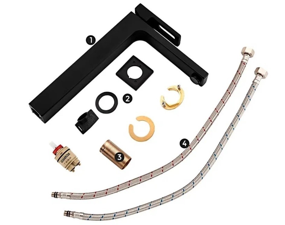 Приобрести gappo смеситель для раковины g1017-62, высокий, черный матовый 27734