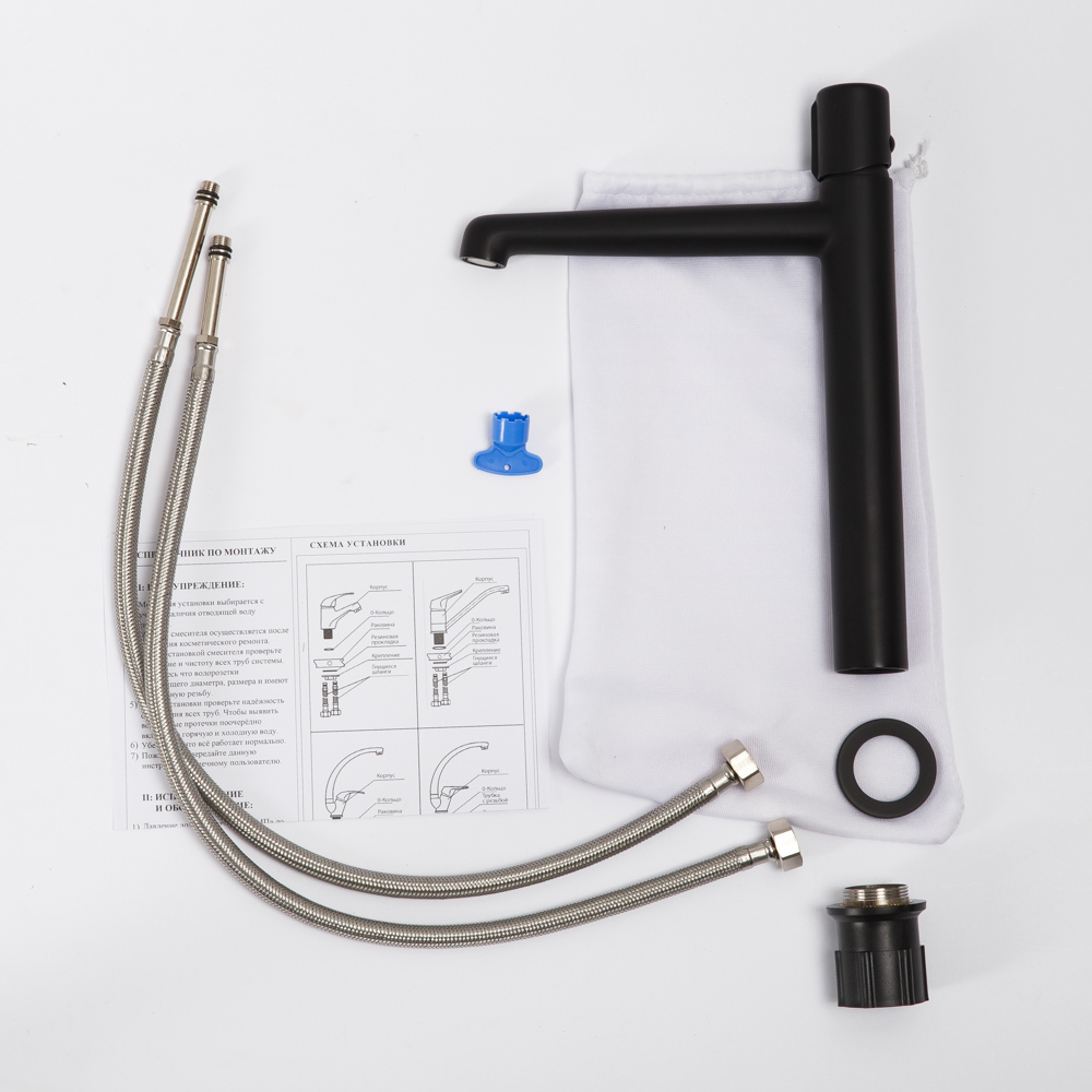 Приобрести belbagno смеситель для раковины uno, высокий, черный матовый uno-lmc-nero-w0