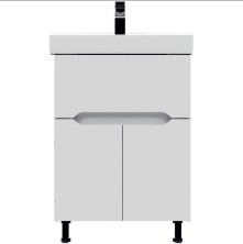 Mirsant Тумба напольная SOHO Quadro LIGHT 60 см с раковиной Fest-60 УТ000076258