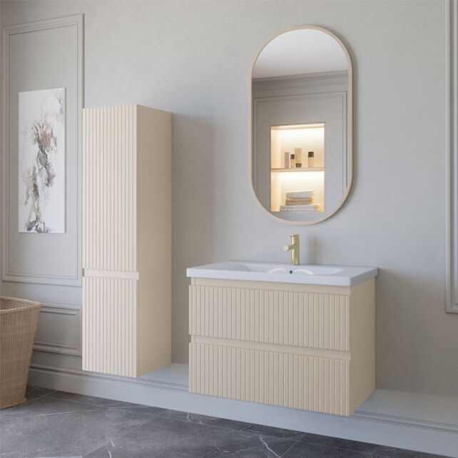 Приобрести caprigo тумба с раковиной forte-smalty stripe 80 см, кремовая, эмаль