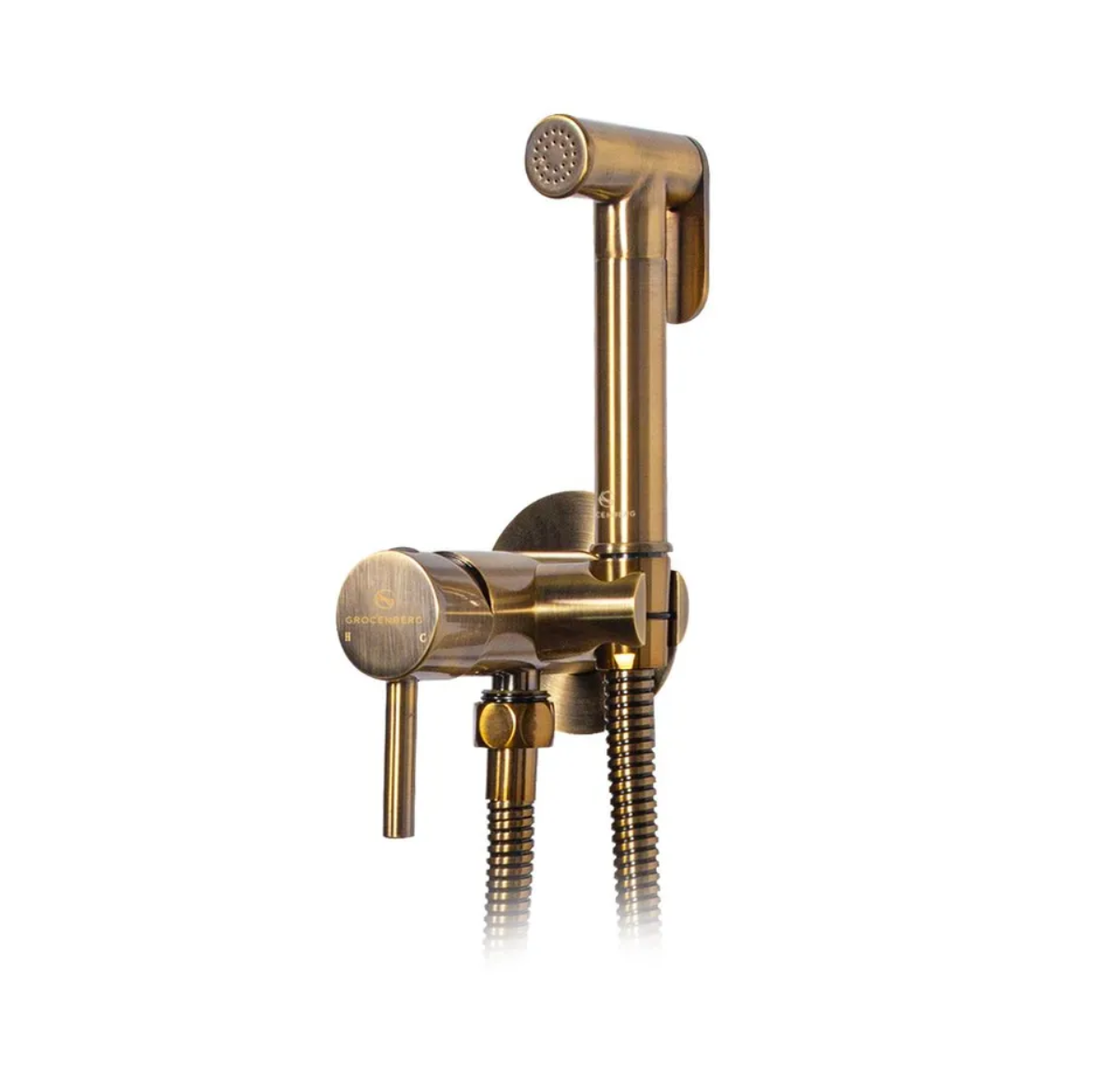 Приобрести grocenberg смеситель с гигиеническим душем, бронза gb001br