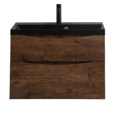 BelBagno Тумба с раковиной MARINO-H60 80 см, подвесная Rovere Moro, черная раковина