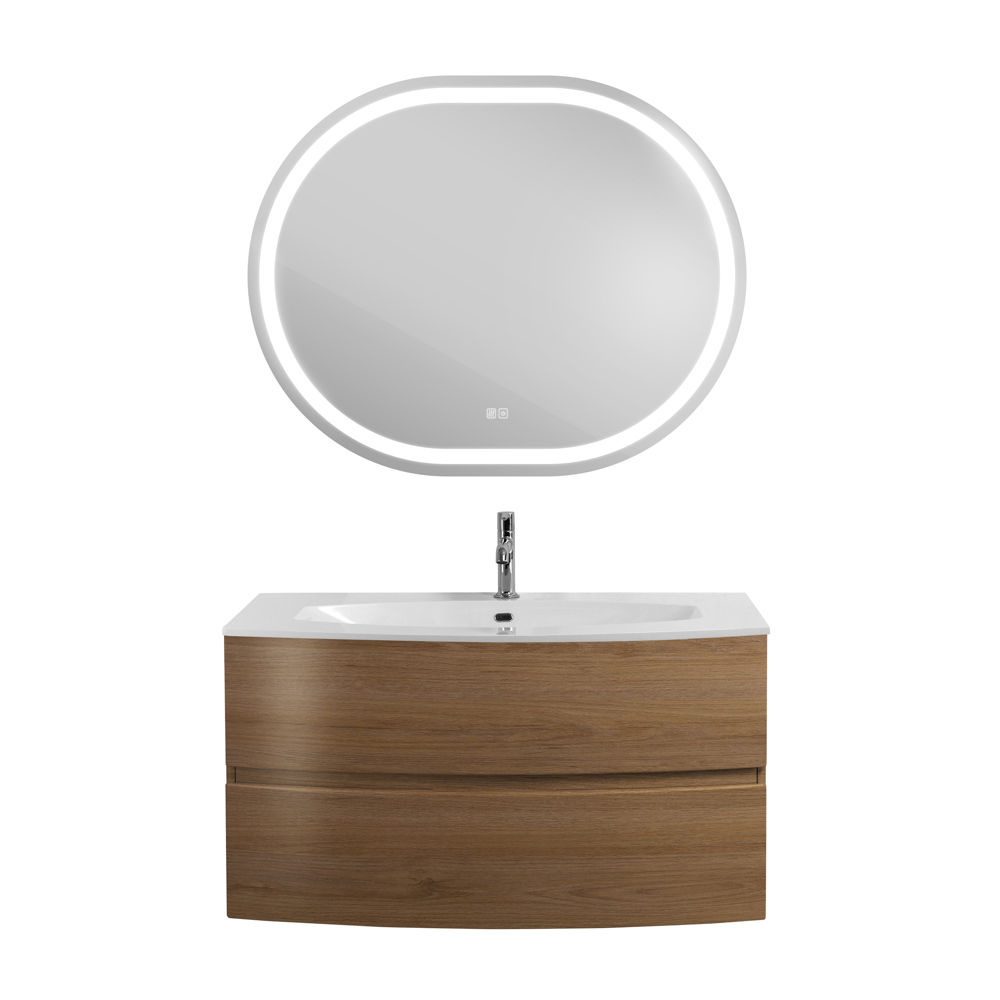Приобрести cezares тумба подвесная с раковиной elettra 100 см rovere tabacco, литьевой мрамор, дерево 55527