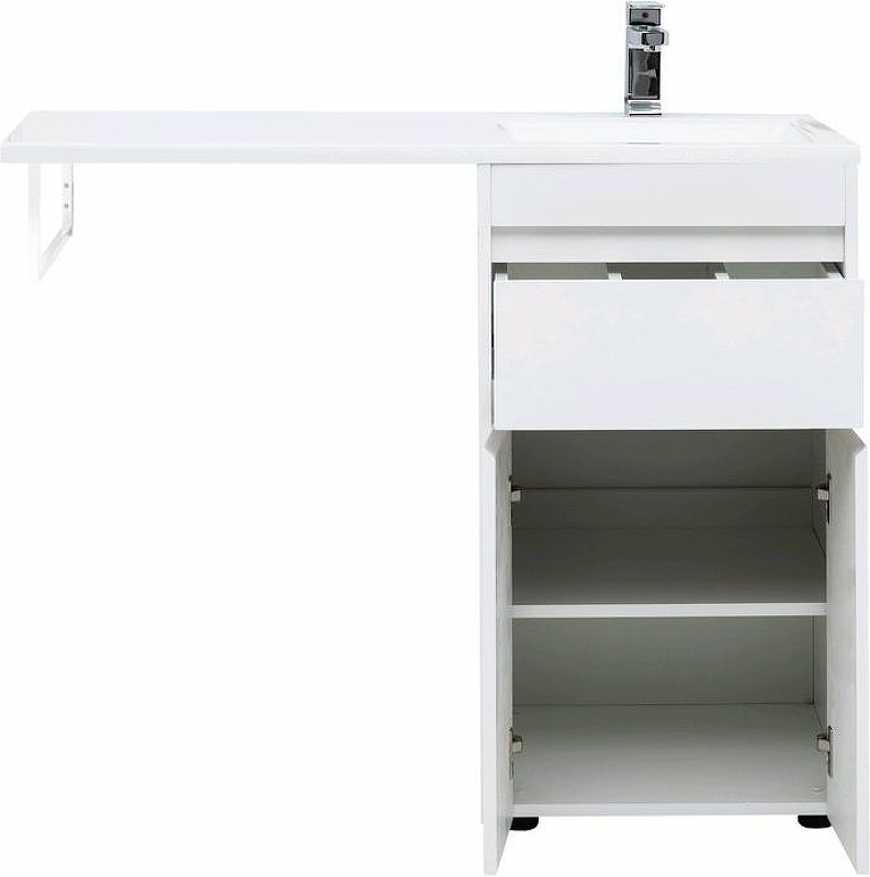 Приобрести aquanet тумба с раковиной токио 48 см, белая (напольная, 1 ящик, 2 дверцы)