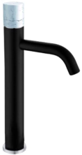 Boheme Смеситель для раковины Stick, высокий, черный\белый 122-B-MR-W