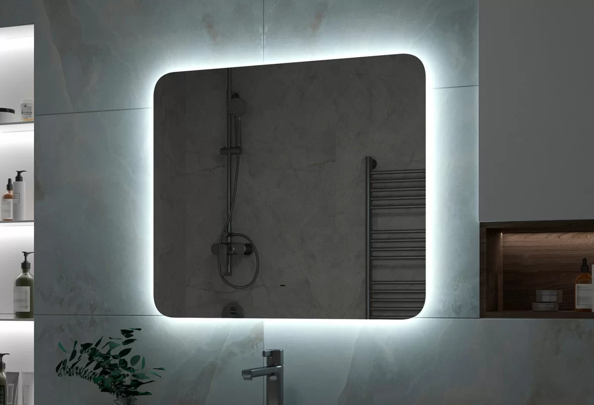 Приобрести continent зеркало с подсветкой burzhe 80х70 см, белое