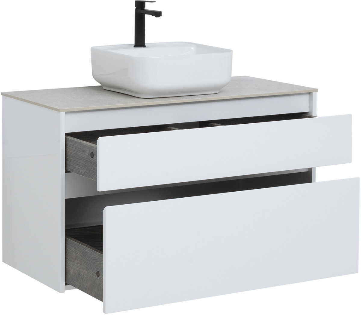 Приобрести aquanet тумба со столешницей lite 100 см, белая (2 ящика)