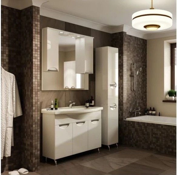 Приобрести mirsant тумба напольная камилла 100\3 100 см с раковиной эльбрус 100, белая ут000008501