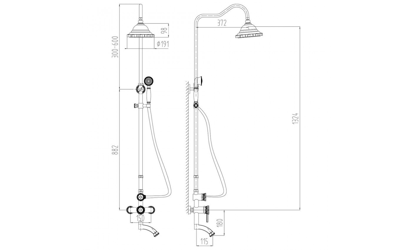 Приобрести lemark душевая система jasmine, черный lm6662orb