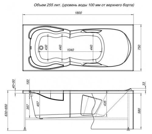 Приобрести aquanet акриловая ванна viola new 180x75 см, белая